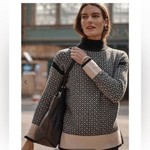 J Jill Geometric Mock-Neck Sweater EXCELLENT (Barely Used) Condition